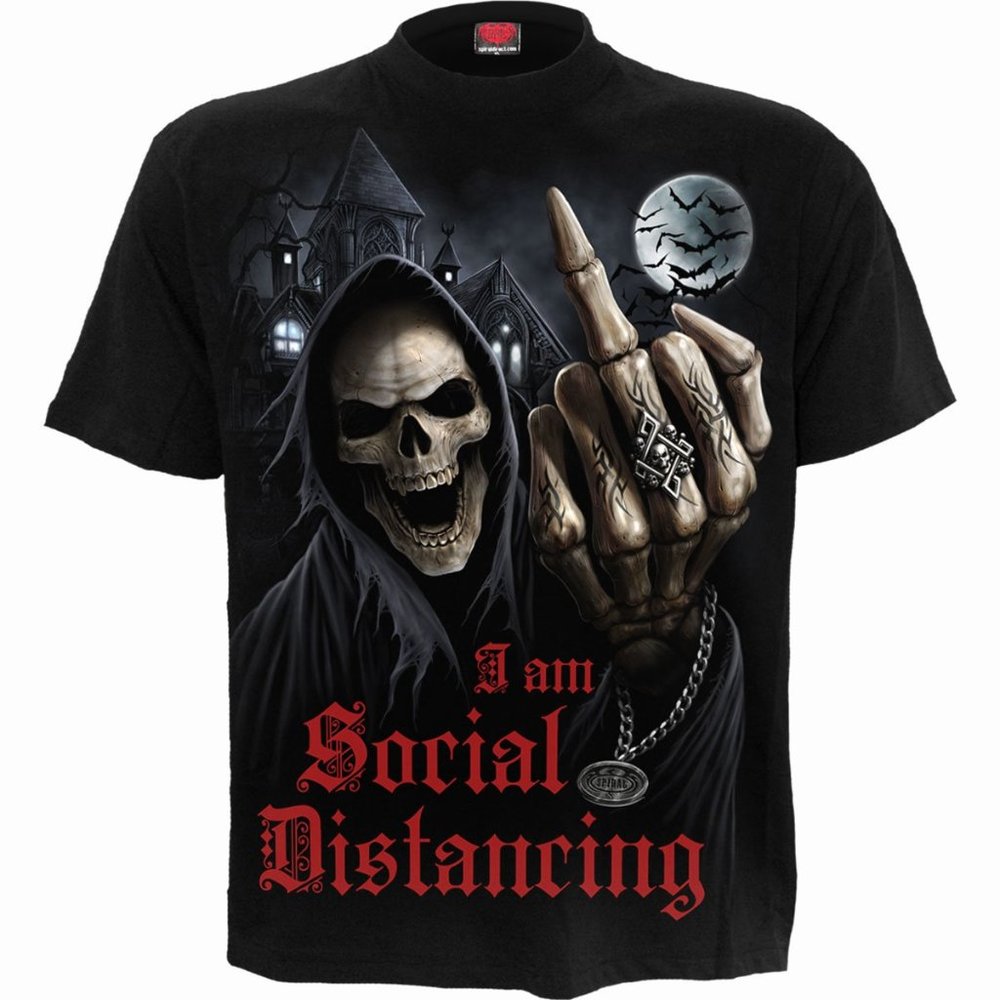 social distance mens t shirt short sleeve black